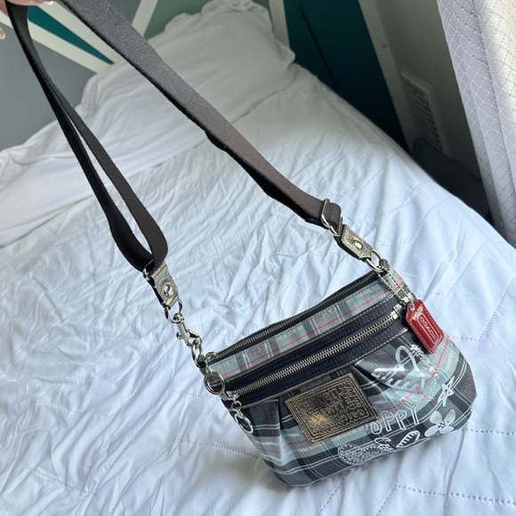 Coach Poppy Plaid Graffiti Crossbody Bag - Picture 1 of 10